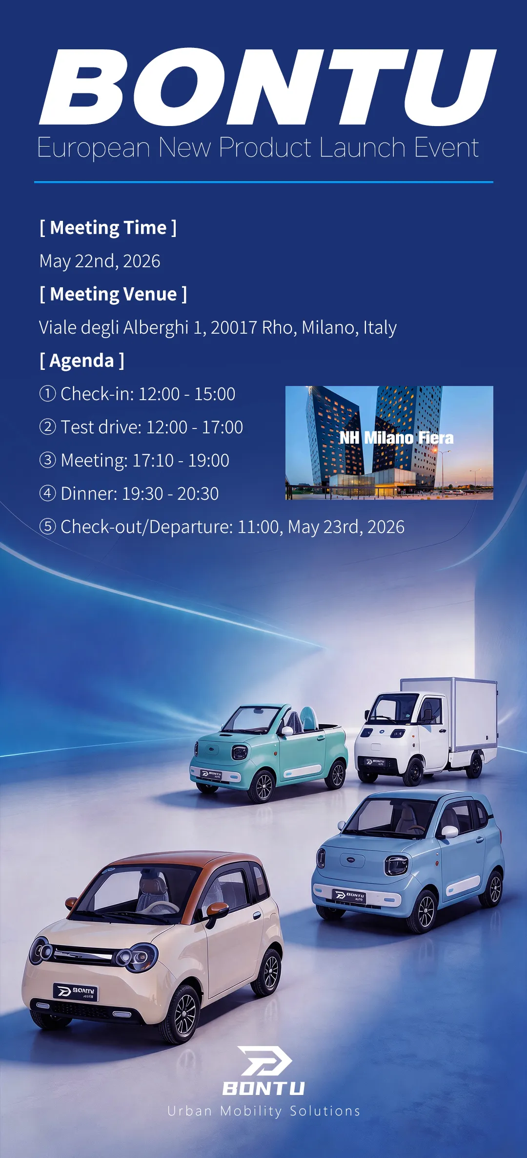 The BONT∪ Europe launch event will be held in Milan, Italy on May 22.